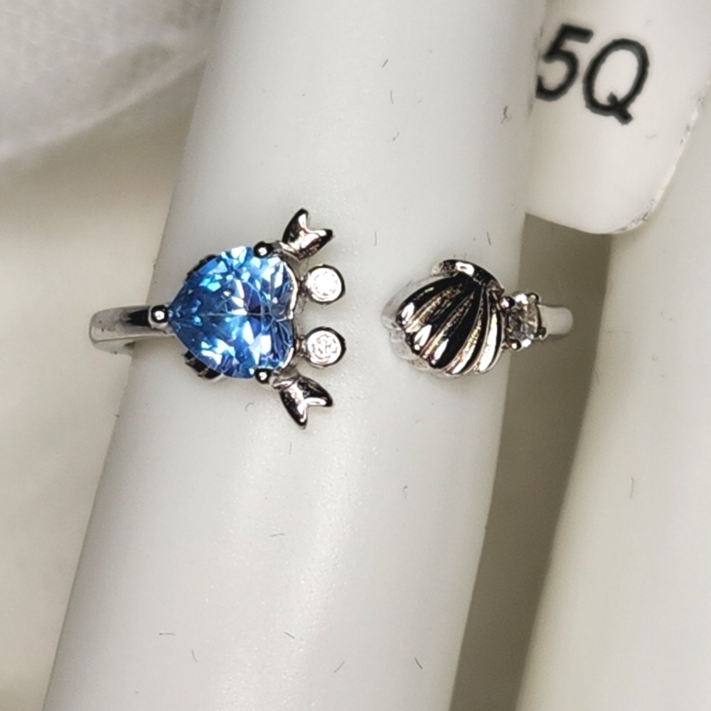 Sz.6 Crab 🦀 and Shell wrap Ring S925